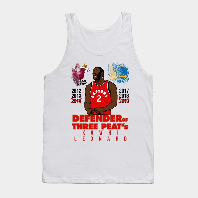 Kawhi Leonard 'Defender Of Three Peats' - NBA Toronto Raptors Tank Top by xavierjfong